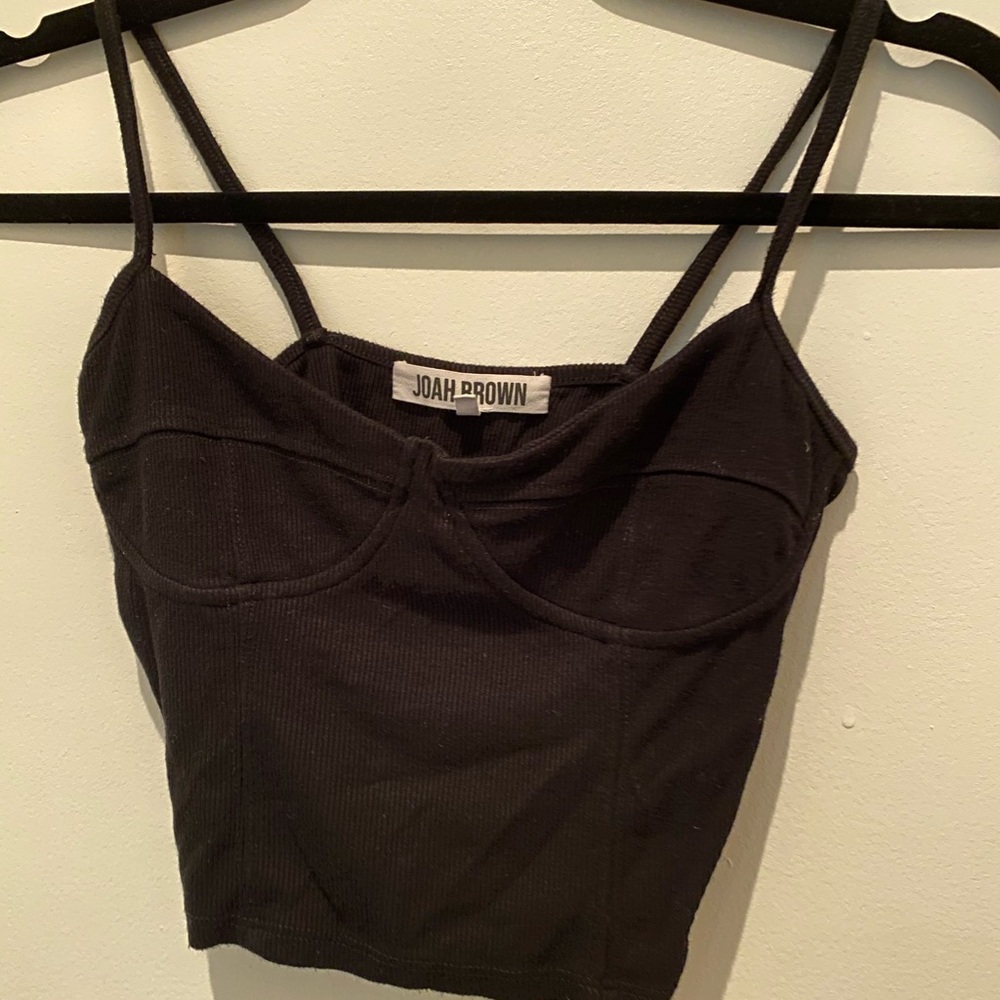 Black Joah Brown bustier cropped tank